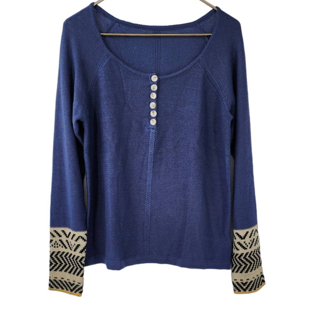 New Nwt Cupshe Knitt Mother Of Pearl Button Mixed Media‎ Sweater Size Medium